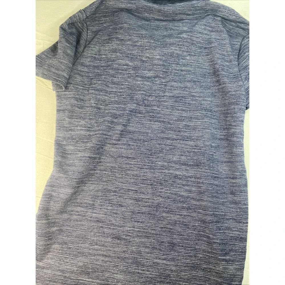 Banana Republic Mens Medium Polo‎ Textured Blue Knit Short Sleeve  Size M